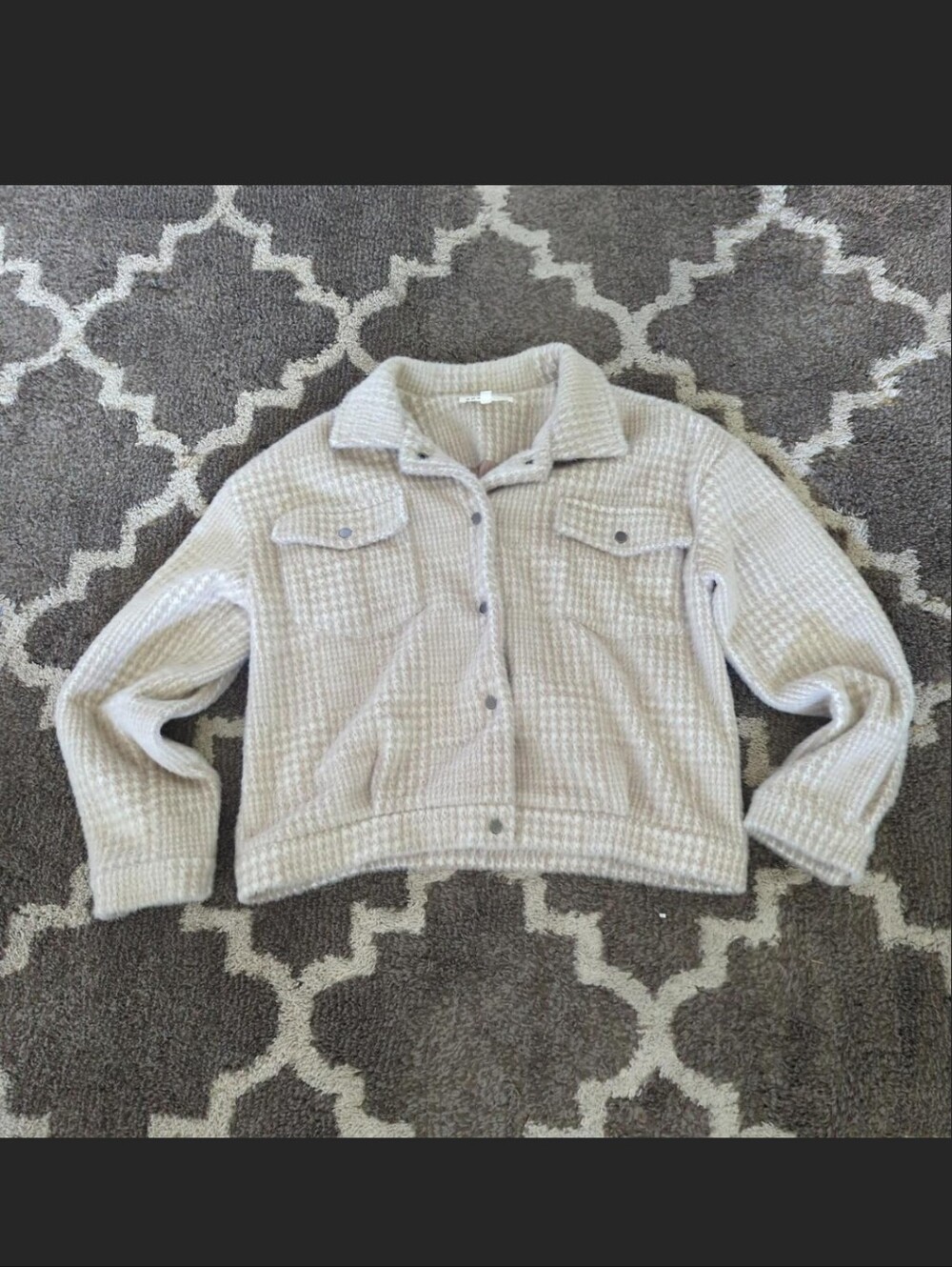 Downeast Beige Plaid Button-Front Jacket